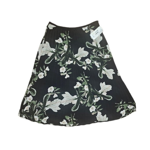 DKNY Womens Black Floral Circle Skirt 2 - Picture 2 of 3